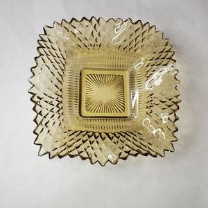 Yellow Amber Glass Catchall Tray